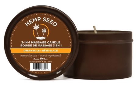 Hemp Seed 3-in-1 Massage Candle - Dreamsicle - 6 Oz.